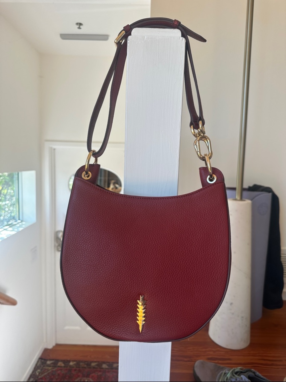 Burgundy Leather Thacker Bag